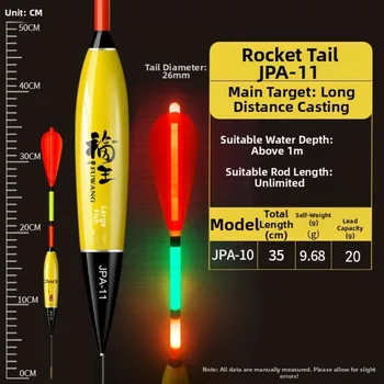 Galleggiante da Pesca a Coda Lunga con Funzione Luminosa, Galleggiante Elettronico Intelligente a Forma di Coda di Aereo, Stile Tubo Galleggiante