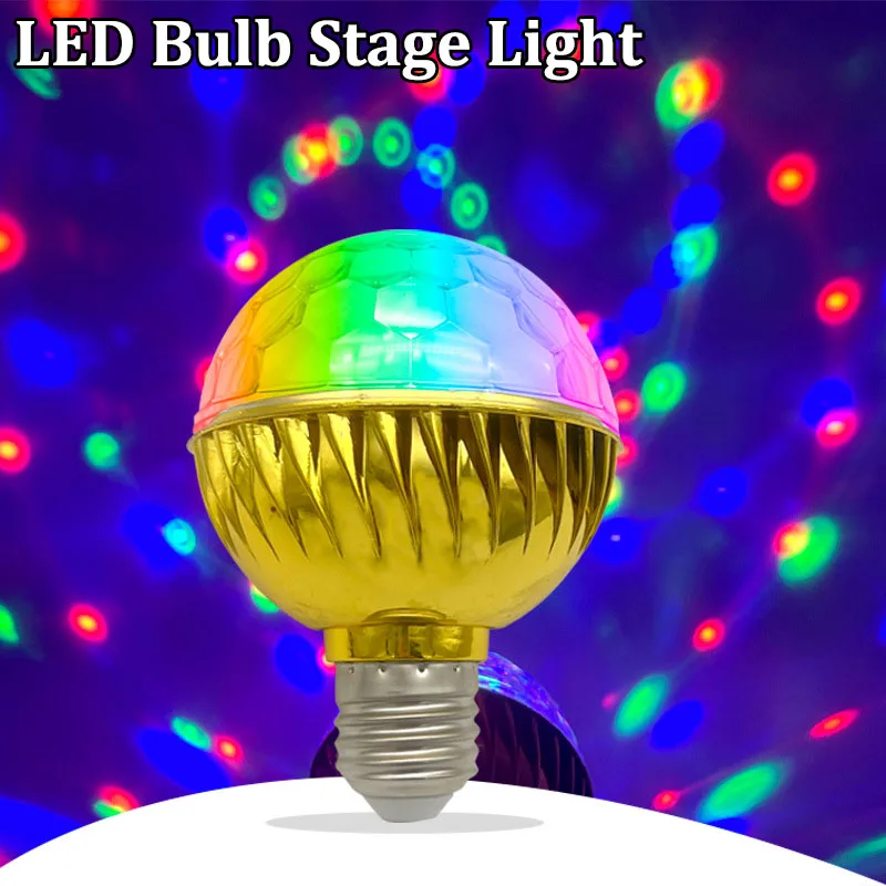 

E27 Colorful Rotating Light Disco DJ Magic Ball Stage Lighting Effect RGB LED Bulb Projection Lamp For Bar KTVParty Room Decor