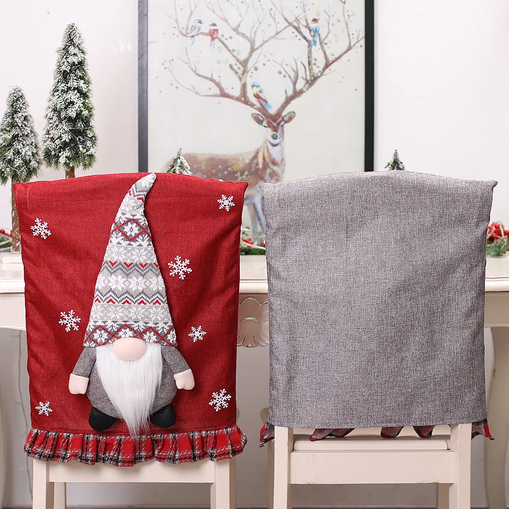 Christmas Scene Layout Props Cartoon Three-dimensional Couple Faceless Doll Chair Cover Doll Chair Cover