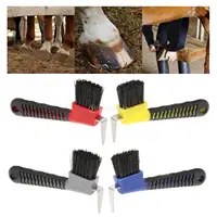 Horse Hoof Brush Hoofpick Brush Cleaning Brushing Grooming Tool Soft Grip Equestrian Equipment for Work Boots Supplies 1