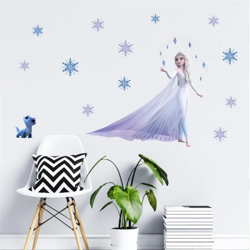 Cartoon Anna Elsa Frozen Princess Wall Stickers For Kids Room Kindergarten Living Room Bedroom Wall Decoration Movie Posters