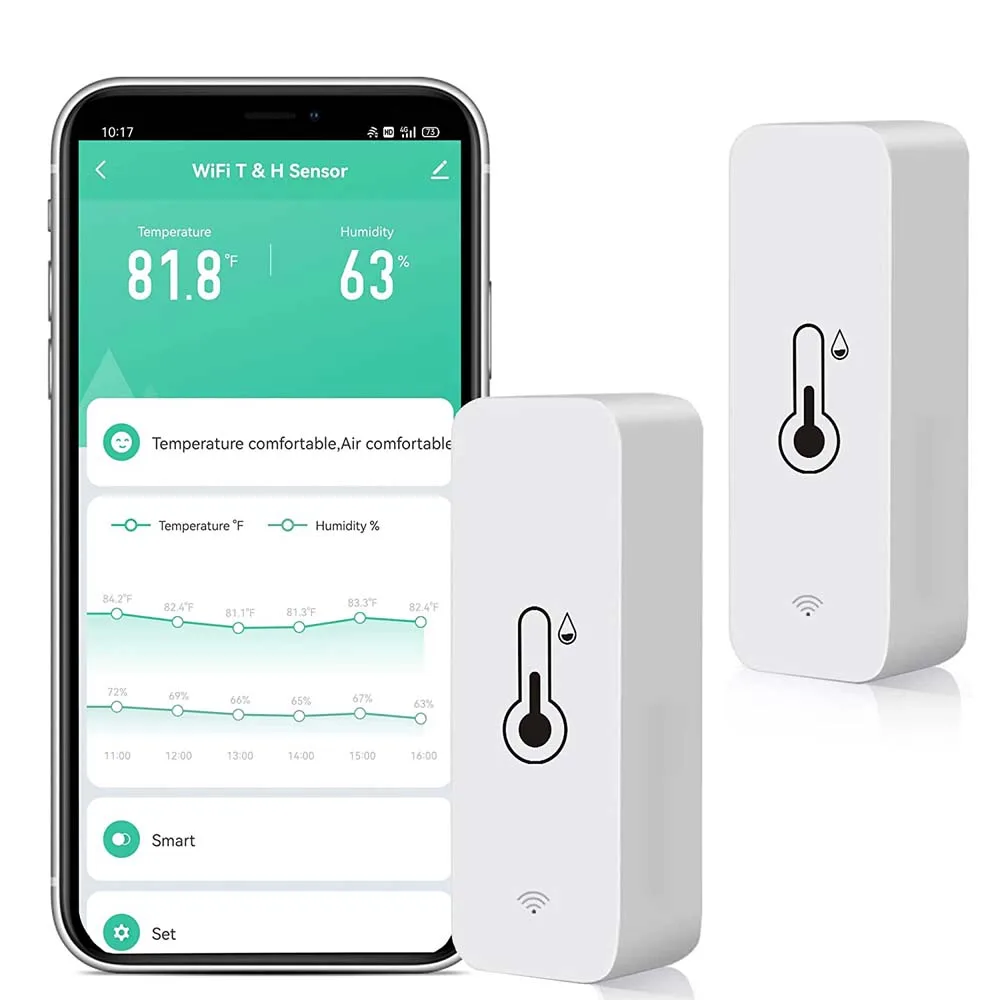 New Tuya Smart Wifi Temperature Humidity Sensor Indoor Hygrometer