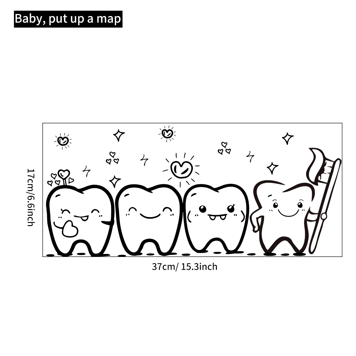 1PC Washstand Dental Wall Stickers Dental Clinic Oral Display Window Decoration Living Room Bedroom Wall Stickers