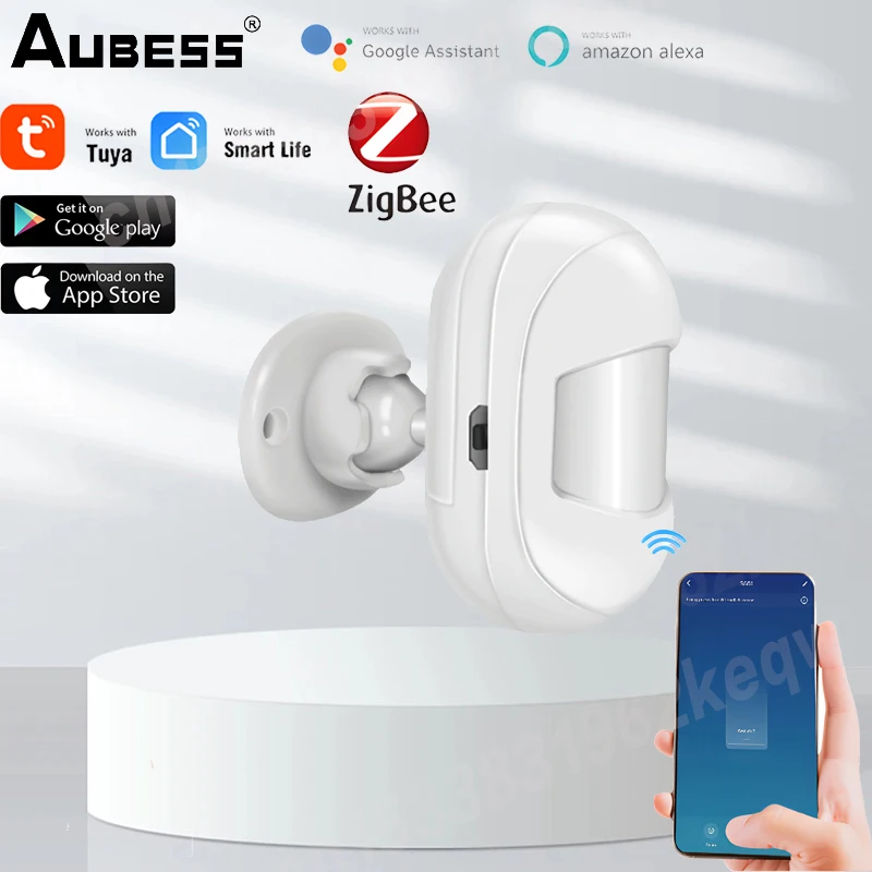

ZigBee3.0 Tuya Smart Rechargeable Battery Built-In USB Powered Movement Human Body Sensors Alexa PIR Motion Detector Alarm APP