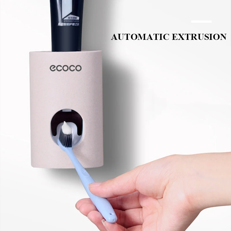 Automatic Toothpaste Dispenser Dust-proof Toothbrush Holder Wall Mount Toothpaste Squeezer Bathroom Accessories Set