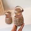 Summer Children Sandals Hollow Out Closed Toe Girls Shoes Soft Sole Breathable Princess Beach Sandals Kids Flat Roman Shoes 6