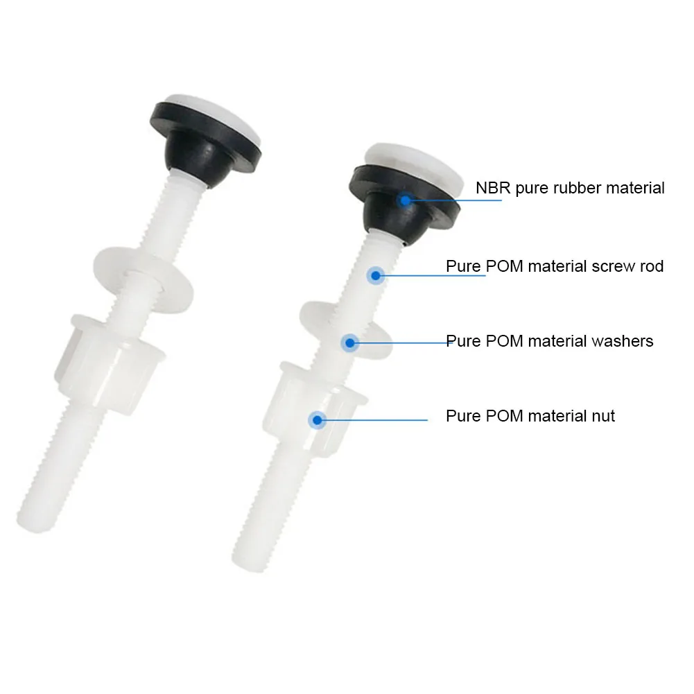 

Rubber Pad Set Water Tank Screws Bathroom Toilet Plastic And Rubber Thread Diameter X 0.35\" Fits Almost Any Toilet