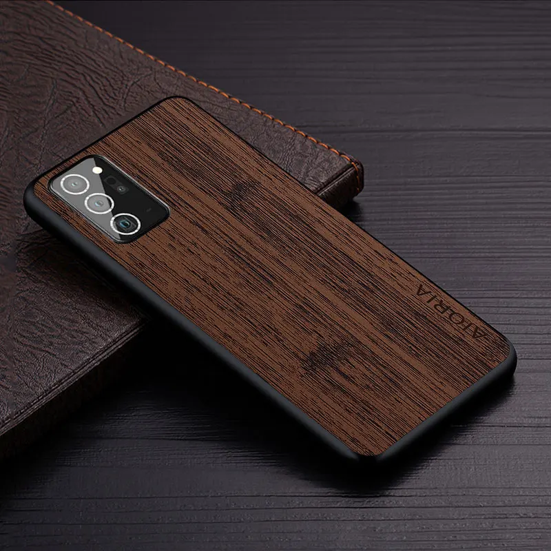 Bamboo Wood Pattern Leather Cover for Note Series Smartphones