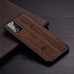 Bamboo Wood Pattern Leather Cover for Note Series Smartphones (Coffee)