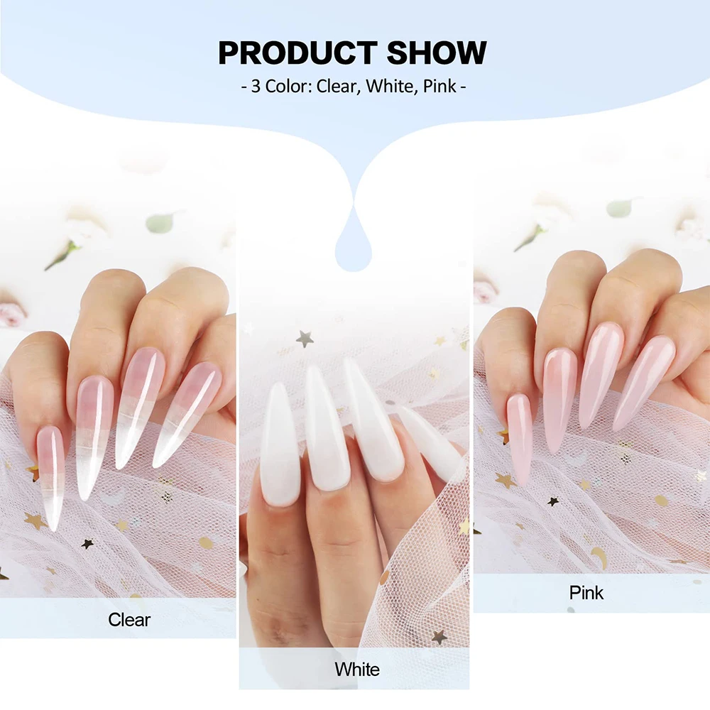 Nail kit nail powder 3Color acrylic powder 40ml for nails liquid set with cup 8pcs/Set professional crystal monomer liquid brush