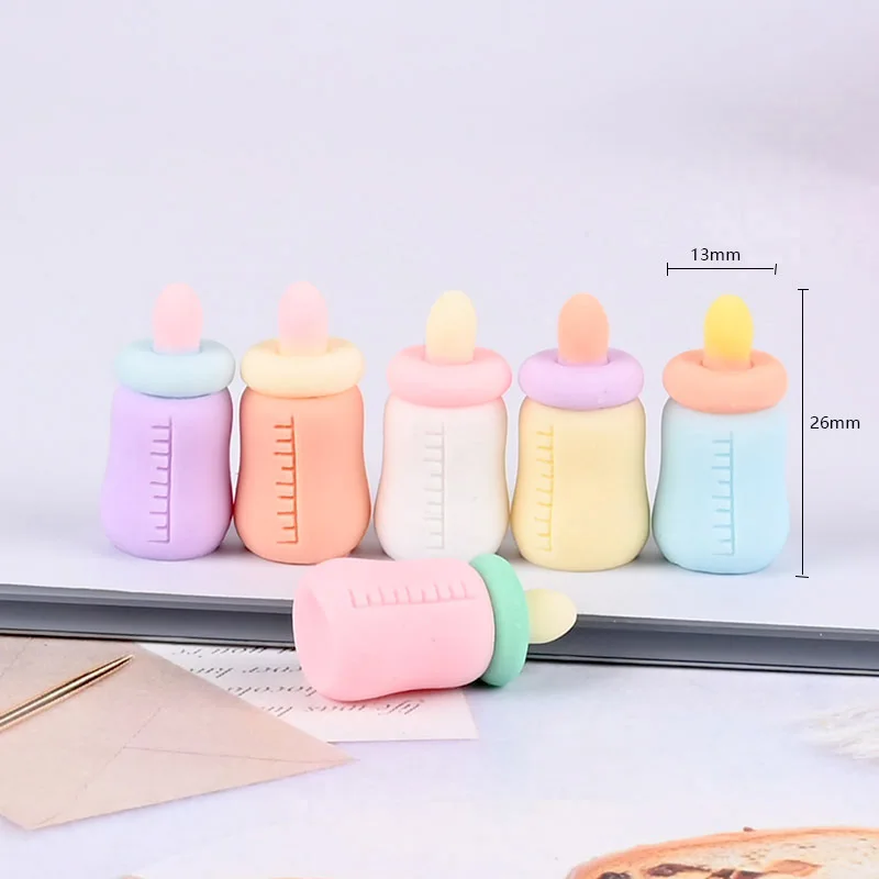 10 Stück 3D Babyflasche Harz Cabochon Flatback Miniatur Handwerk Verzierungen Neuheit 2023 Scrapbooking DIY Handyhülle Dekor – Detail 4