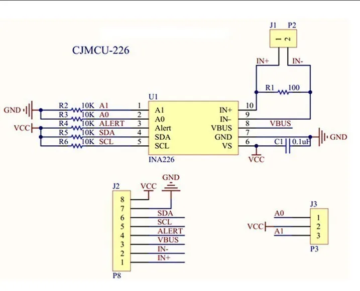 226 INA226 Module IIC I2C Interface Bi-directional Current  Power Monitoring Sensor Module 