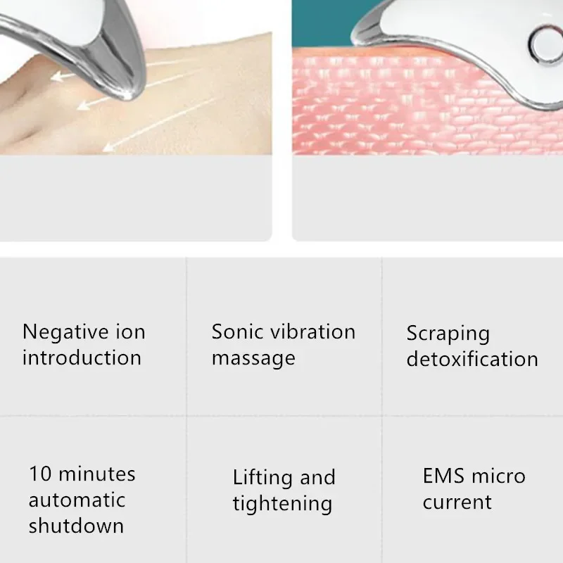 EMS Microcurrent Vibration Electric Facial Lifing Massager Slimmer Scraping Board Face Body Shaping Device USB Charging 20#830