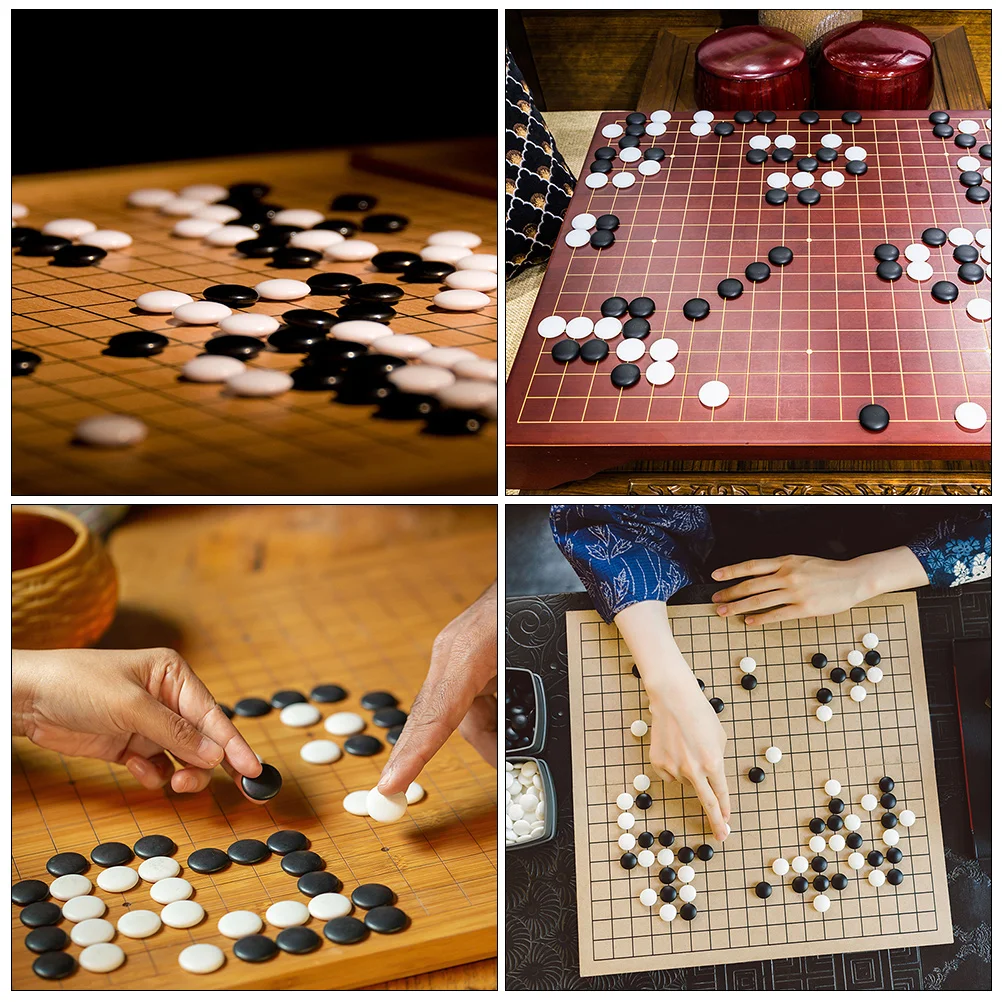 Stone Glass Go Pieces Travel School Chess Supplies Porcelain Game of Flat Beads