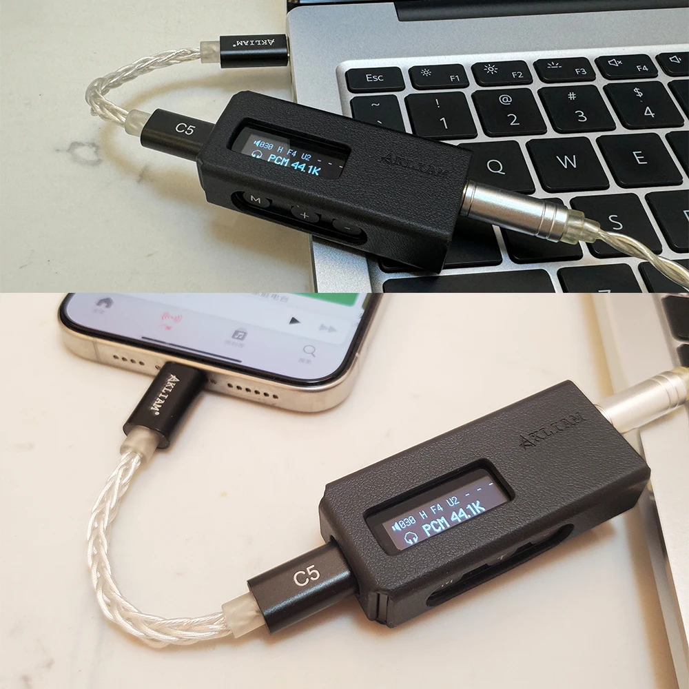 AkLIAM C5 Audio OTG USB C to C Cable 8*7*7*0.06mm OFC Silver