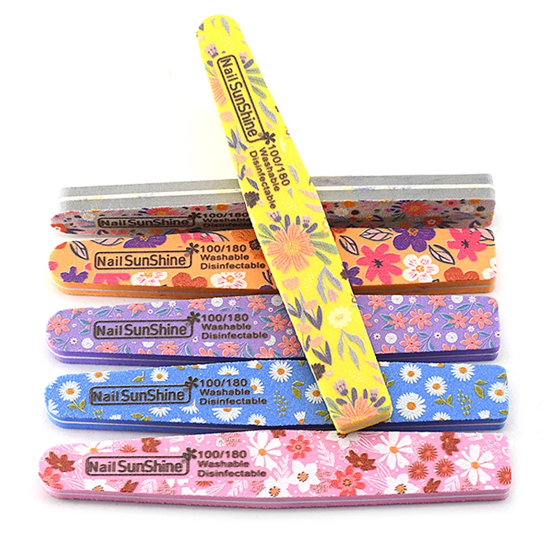 

2Pcs/Lot Nail Art Files For Manicure Pedicure 100/180 Nails Accessoires Gel Nail Polish Polishing Buffers Sponge Nail Care Tools