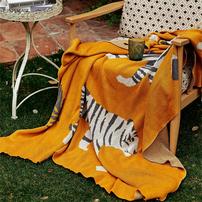 

Cozy Knitted Blanket, Nylon, Acrylic, Polyester, Wool, Blended Fabric, Sofa Throw Blankets for Home Decor, Outdoor Gift, 130*160