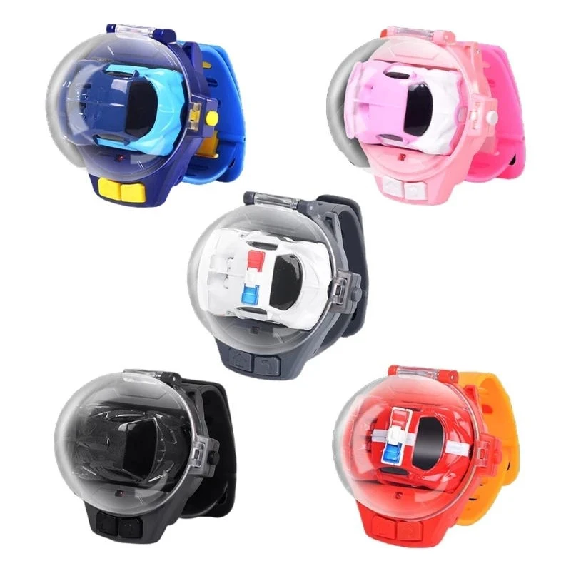 Mini Watch Remote Control 10 M  Car Toy Kid 2.4G Alloy RC Car With light Cartoon Portable USB Charging Children's Birthday Gift 2