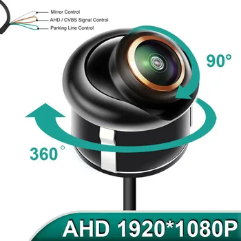 Telecamera per retromarcia per auto AHD 1920x1080P Visione notturna per retromarcia Monitor per parcheggio automatico Impermeabile 170 °   Obiettivo Fish Eye con video HD di grado