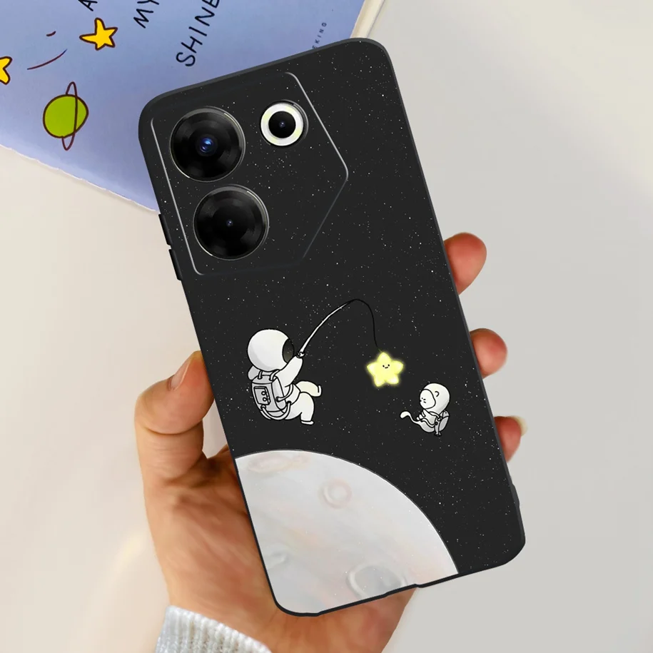 Cute Astronaut Silicone Soft Phone Case with Durable Bumper Protection
