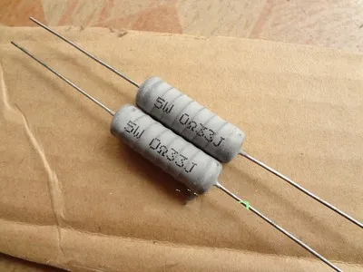 

High power wire wound resistor 5W0.33R 5W0.33ohm 5W0.33ohm 5W0R33 8.2*24.5