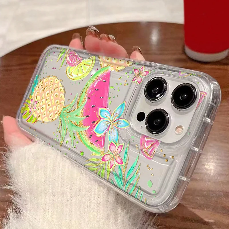 Summer Fruit Flower Pattern Phone Case For Samsung Galaxy S26 S25 S24 S23 Ultra 5G S22 Plus S21 FE A15 A35 A55 A54 A53 A34 Cover — view 4