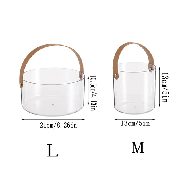 Transparent  Ice Bucket Desktop Storage Bucket Multifunctional Storage Box Creative Portable Basket Fruit Basket Pet Fruit Tray 6