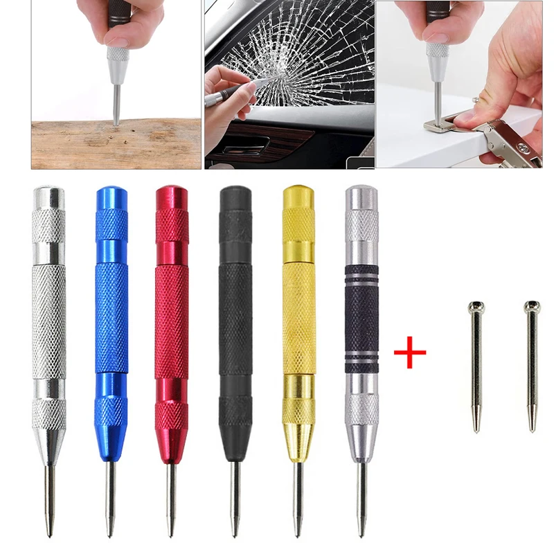

1/2pc Automatic Punch General Woodworking Metal Drill Automatic Centre Punch Adjustable Spring Loaded Automatic Punch Hand Tools