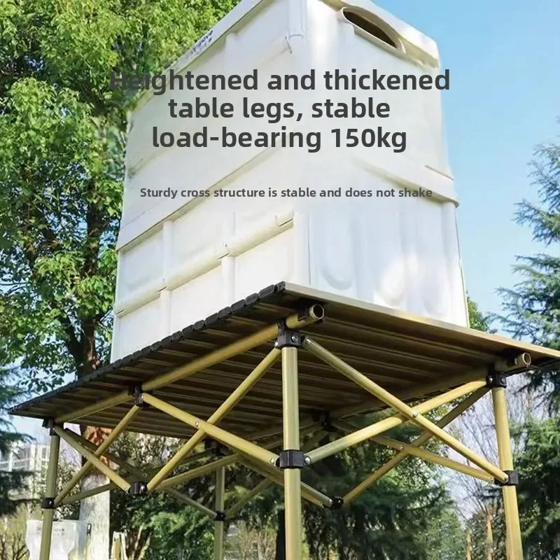 Portable Folding Camping Table and Chairs Set, Outdoor Picnic BBQ Roll-Up Desk, Lightweight Aluminum Alloy for Beach Easy Carry