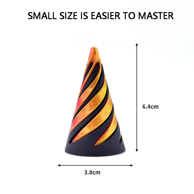 Fidget Toy 3D Printed Spiral Cone Impossible Pyramid Passthrough Sculpture Mini Vortex Thread Illusion