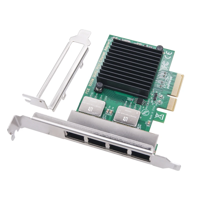 4-портовая сетевая карта памяти, флэш-чип I350AM4, PCI Express X4 на Quad RJ45 NIC 10/100/1000 МБ, гигабитная Ethernet Lan-карта для настольного ПК