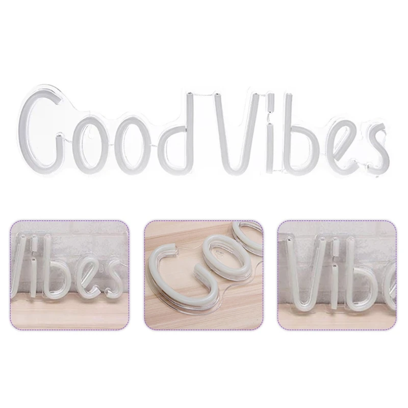 

Good Vibes светодиодные неоновые настенные вывески с питанием от USB для рождественского украшения дома, вечеринки, Прямая