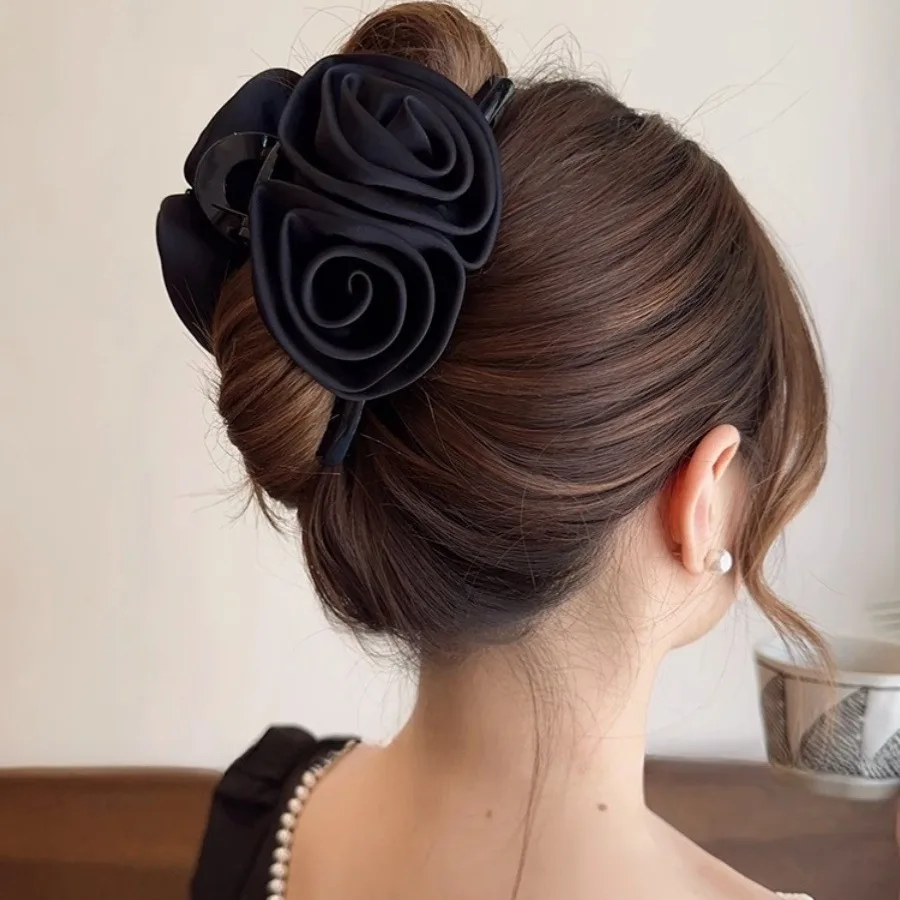 13cm Rose hair clip Large hair claw Elegant finishing hair