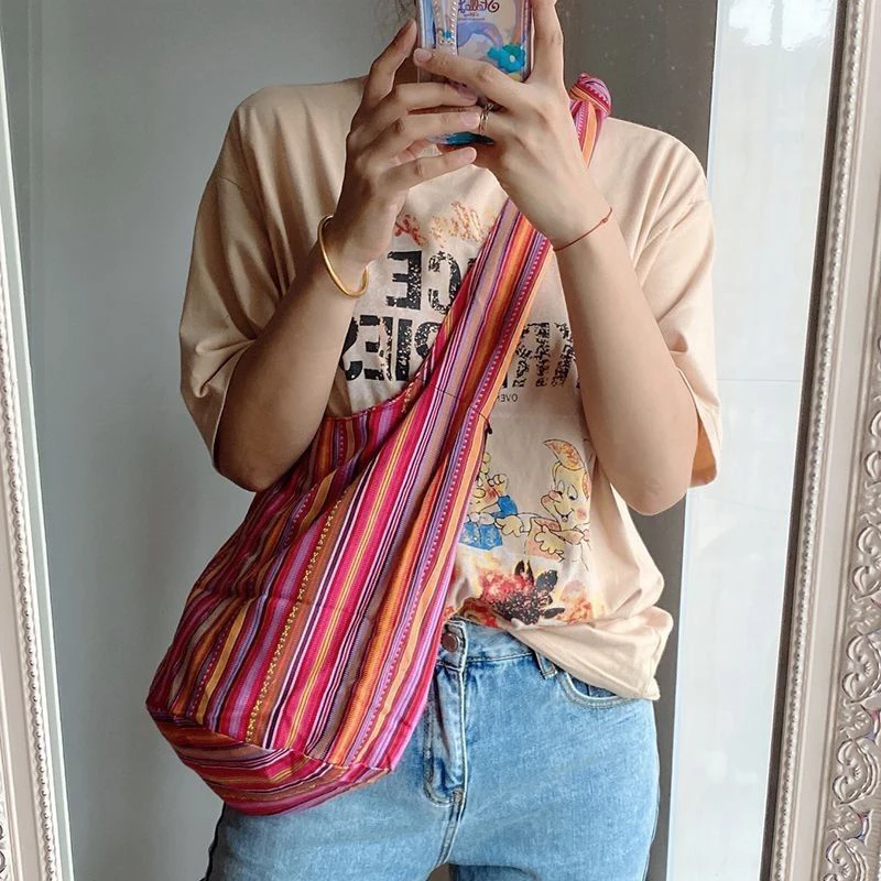 New Popular Large Capacity Minimalist Contrast Color PrintedWomen's Shoulder Crossbody Tote Bag