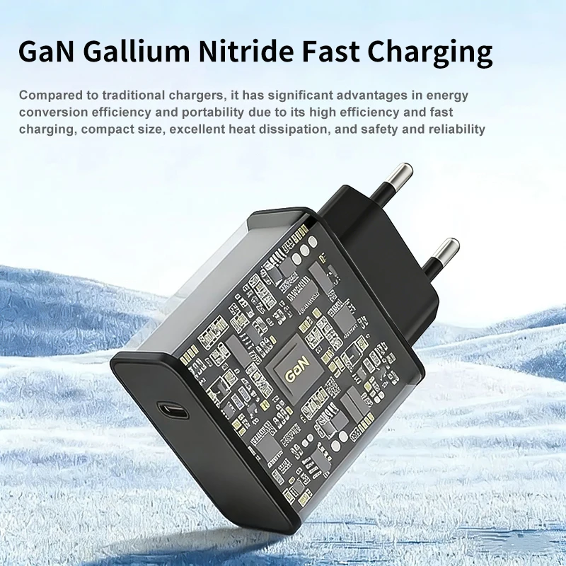 68W Fast USB-C Charger with Data Cable