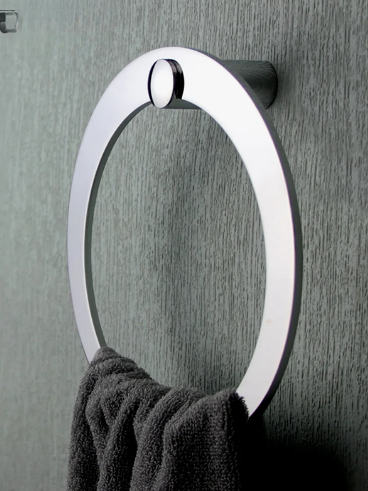 Solid copper towel ring, light luxury round towel holder bathroom