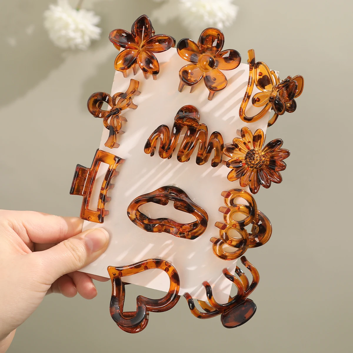 Black Small Hair Claws Girtls Cute Heart Flower Hairpin For Women Styling Korean Hairpin Crabs Fashion Hair Accessories Clmps