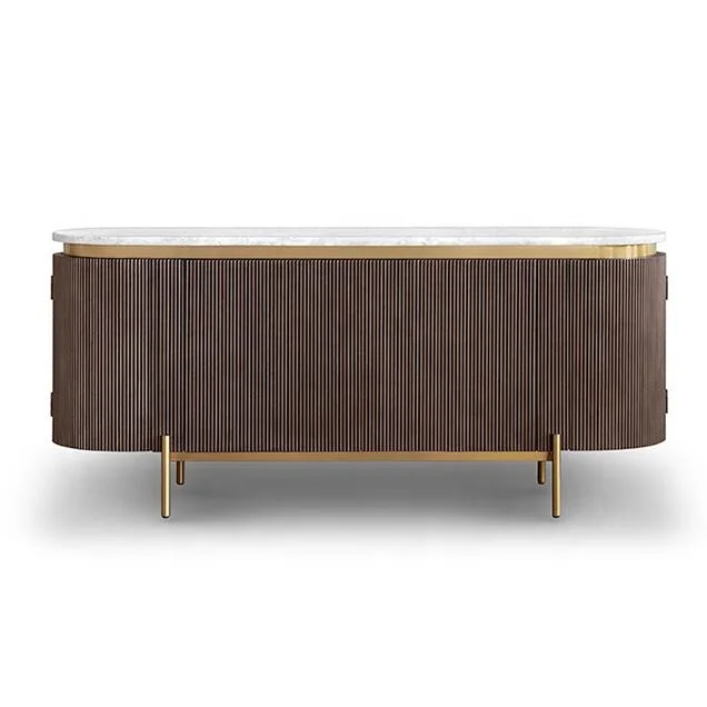 High Quality Italian Modern Luxury Stainless Steel Base Marble Top Tv Stand Cabinet Furniture Living Room