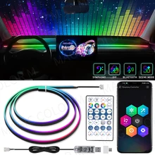 베지팅 범용 자동차 주변 조명, LED 인테리어 RGB 심포니 분위기 램프, USB APP 제어 리모컨, 테슬라 모델 3 Y S X용