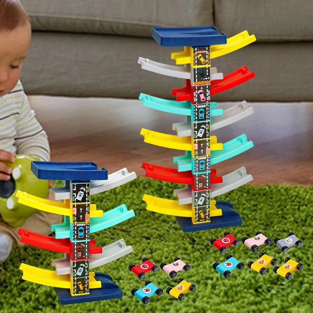 Montessori Toys Toddlers Car Ramp Race Tracks  Garage Cars Toy Parking -  Toys Car - Aliexpress