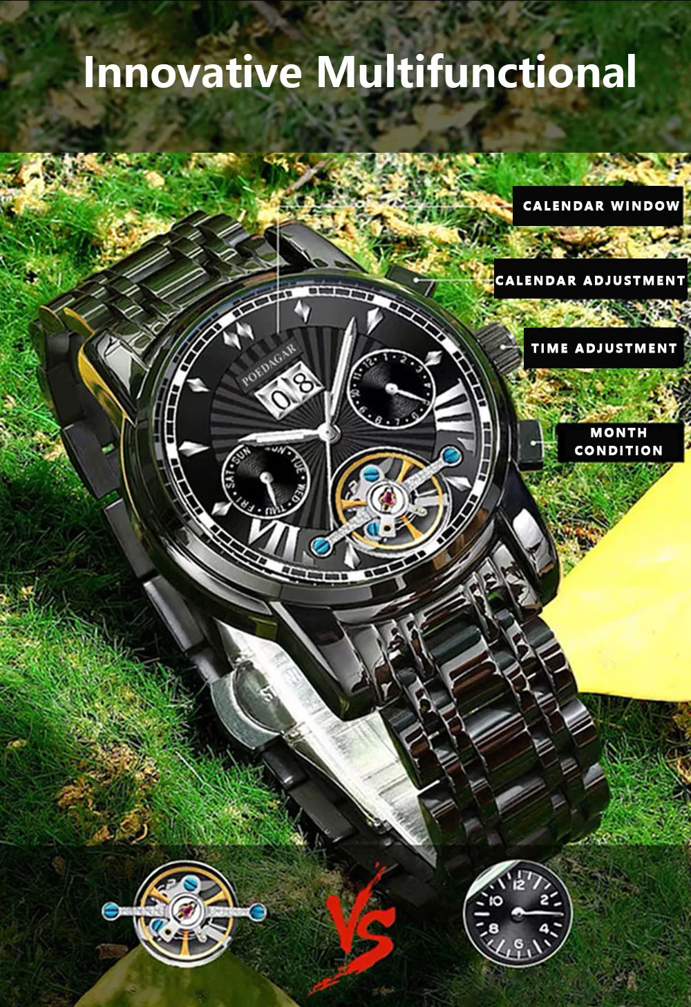 POEDAGAR 1401 Men's Watch description image 5