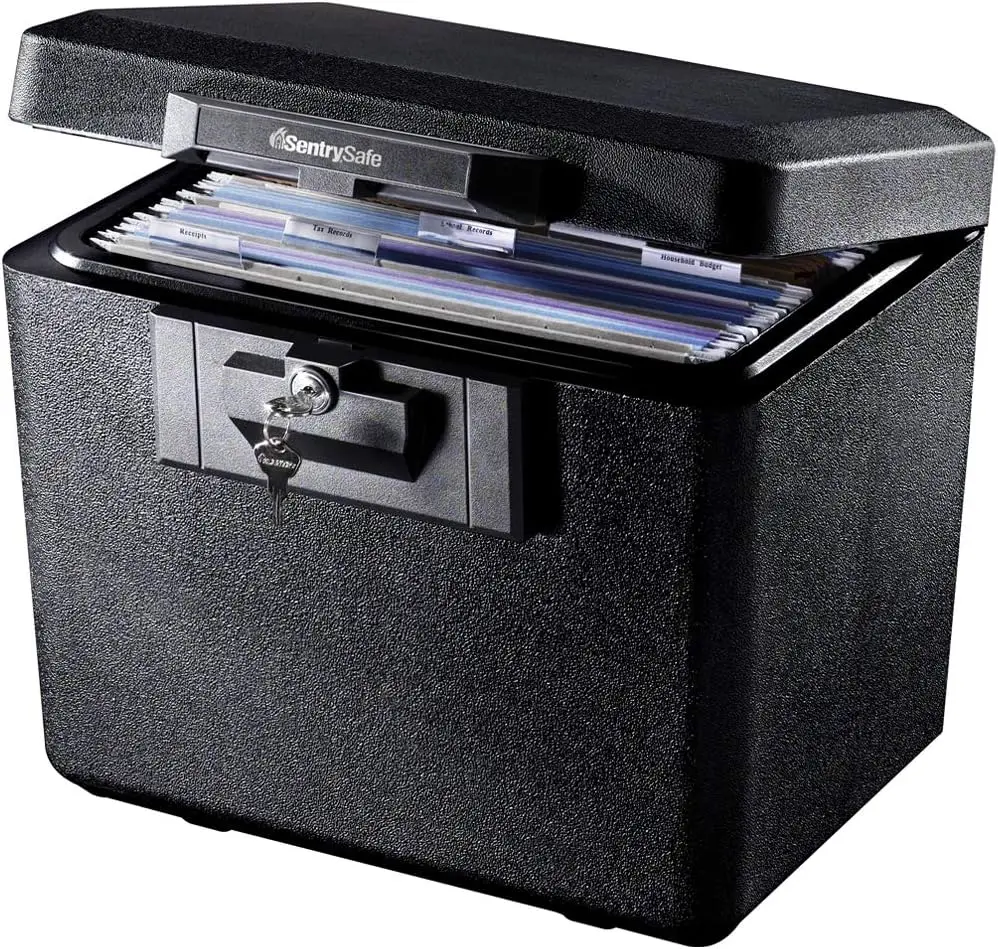 

SentrySafe Fireproof Safe Box with Key Lock, Safe for Files and Documents, 0.61 Cubic Feet, 13.6 x 15.3 x 12.1 inches, black