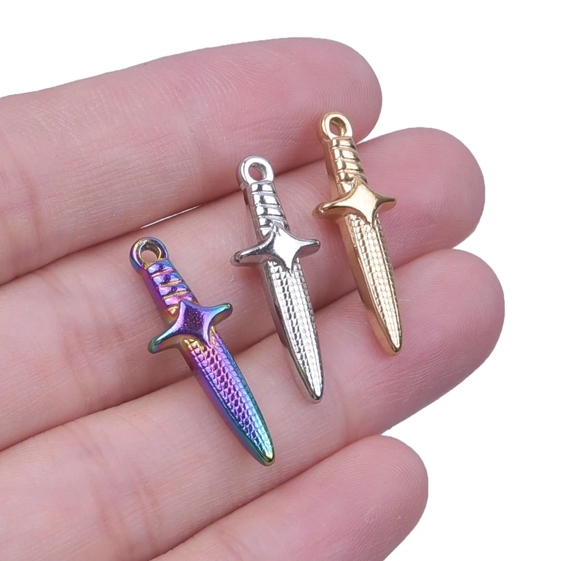 New Mix Weapon Star Dagger Charms For Jewelry Making Supplies Metal Stainless Steel Pendants Fit DIY Women/Men Accessories Bulk