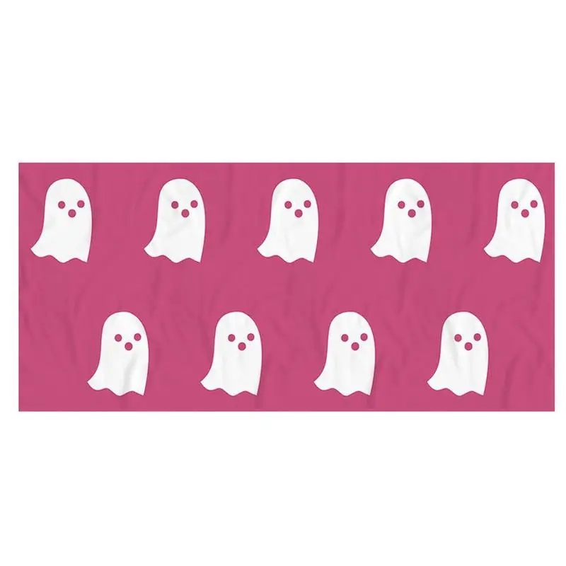 

Розовые полотенца с призраками 59x29 дюймов, пляжные полотенца на Хэллоуин, прочные банные полотенца с двойной строчкой, быстросохнущие пляжные полотенца, милое пляжное полотенце