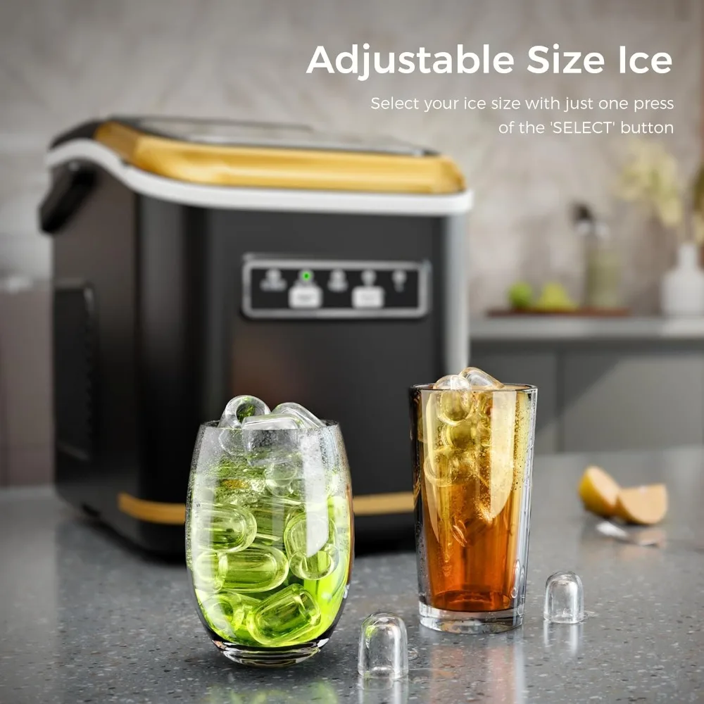 

Ice Makers Countertop, Portable with Handle, 28lbs/24Hrs, Self-Cleaning Ice Maker with Ice Basket/Scoop,Ice Makers.