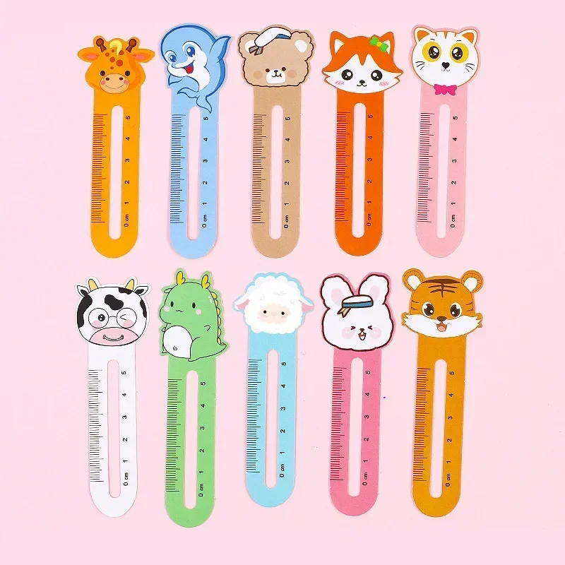 50Pcs Cartoon Animal Bookmark Cute Paper Ruler for Kids Stationery School Supplies Students Rewards animal bookmark bookmarks stationery supplies paper bookmark
