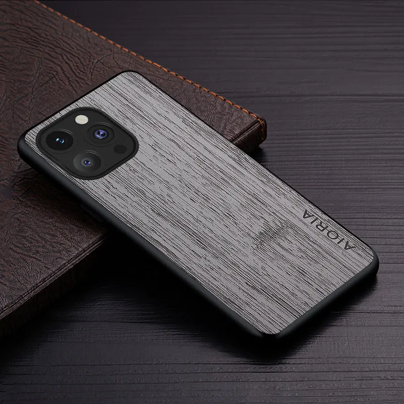 Luxury Bamboo Wood Pattern Leather Phone Case - Elegant Cover with Premium Design