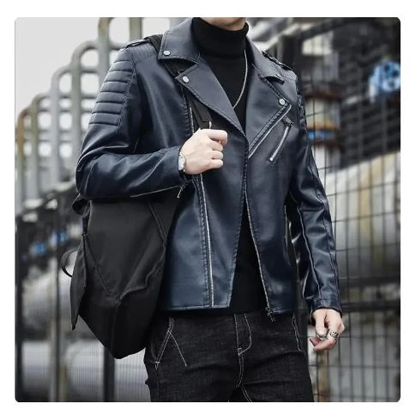 

Mens Leather Jacket Men Autumn Pu Jackets Fashion Trends Motorcycle Coats Outerwear Hip Hop Coat Men's Clothing XXXL
