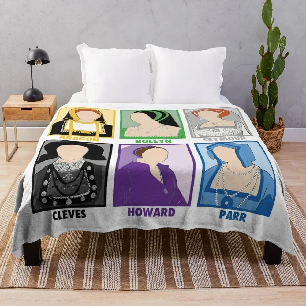 

SIX the Musical: Old School Queens Throw Blanket Vintage Summer Large Decoratives Blankets