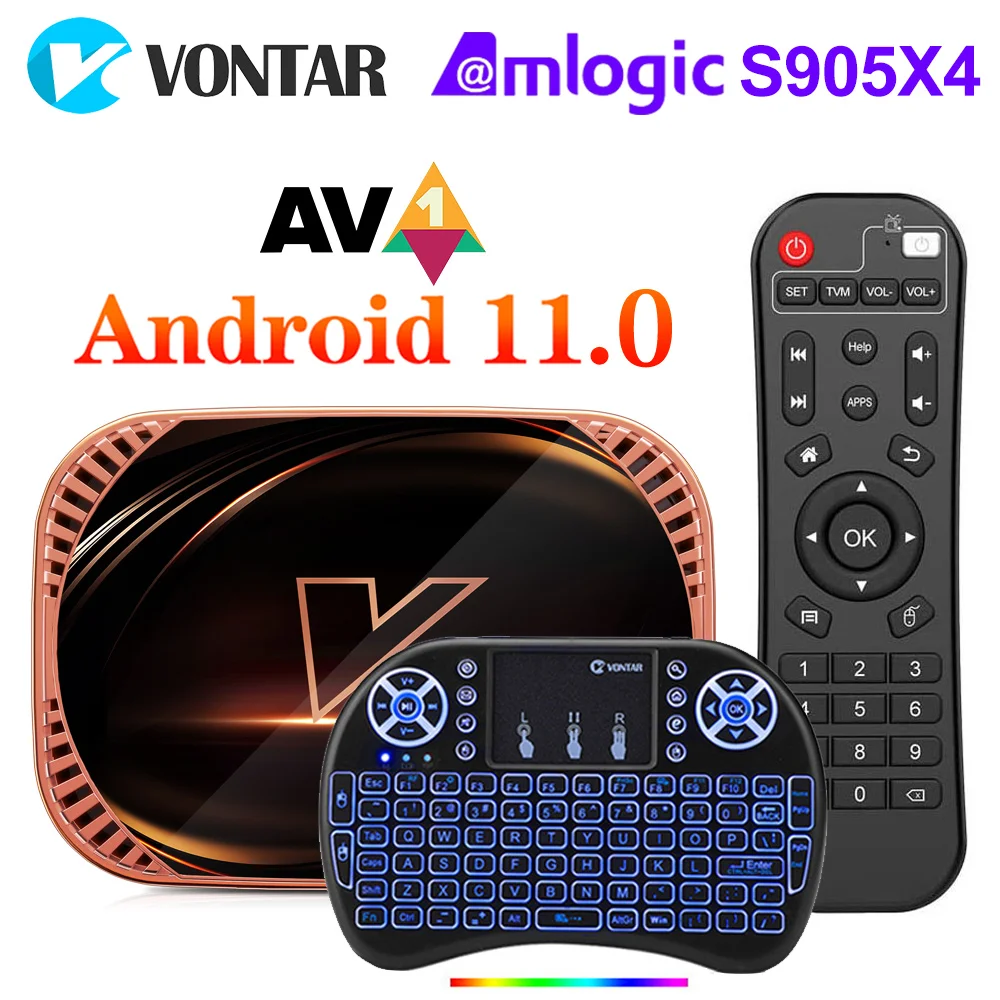 2023 VONTAR Amlogic S905X4 TV Box Android 11 11.0 4GB 32GB 64GB Wifi BT Support Google voice Media Player 4K 1000M Set top box